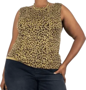 00's Cheetah Print Sleeveless Top by White Stag