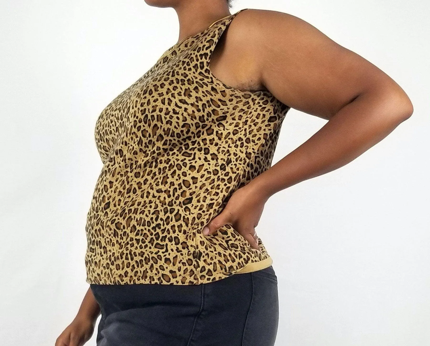 00's Cheetah Print Sleeveless Top by White Stag