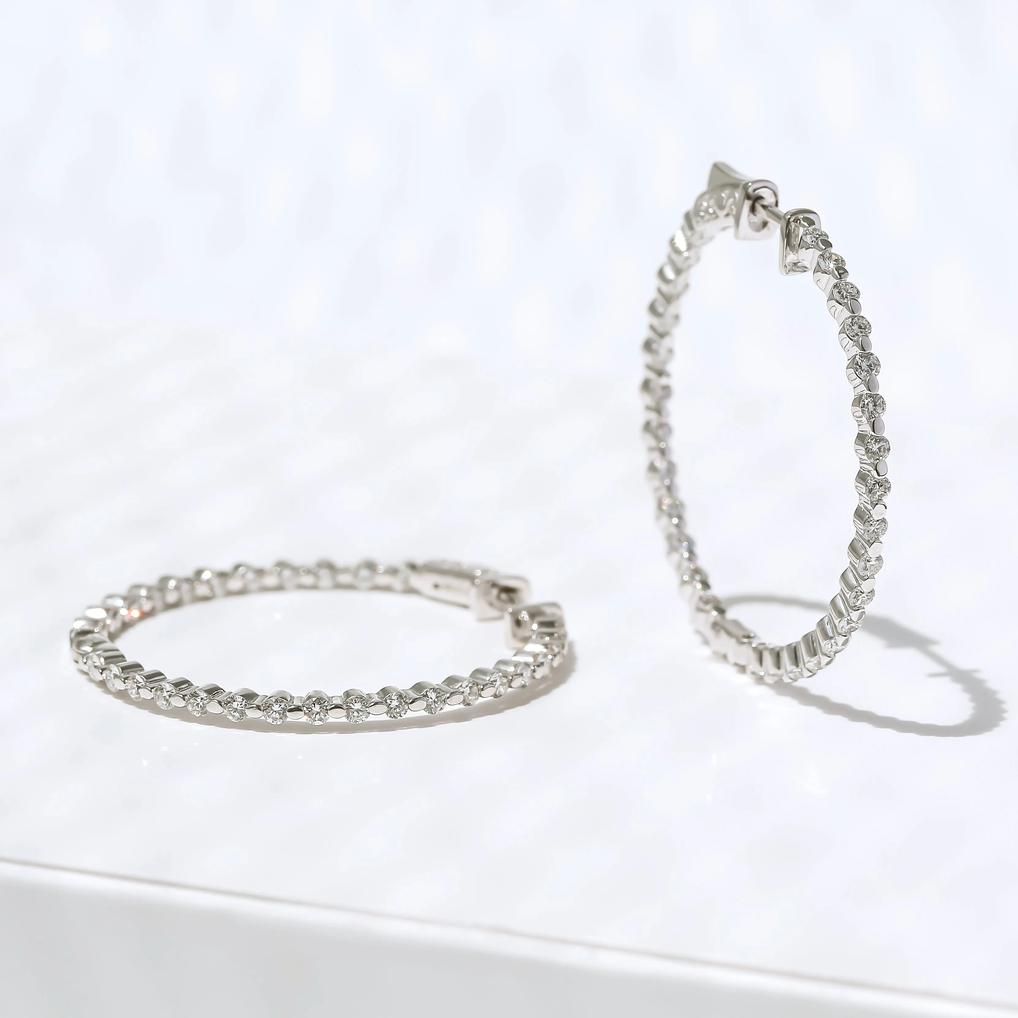 1.5" Diamond Bubble Hoops (Limited Quantities)