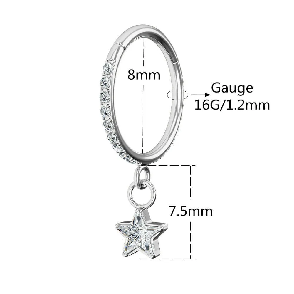 16G Star Dangle CZ Helix Earring Cartilage Earrings