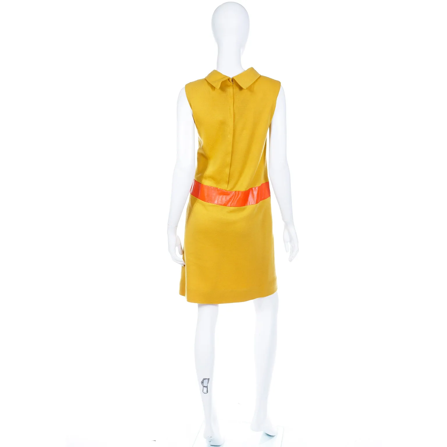 1960s Trompe L'oeil Mustard Yellow Orange & Purple Dress & Jacket