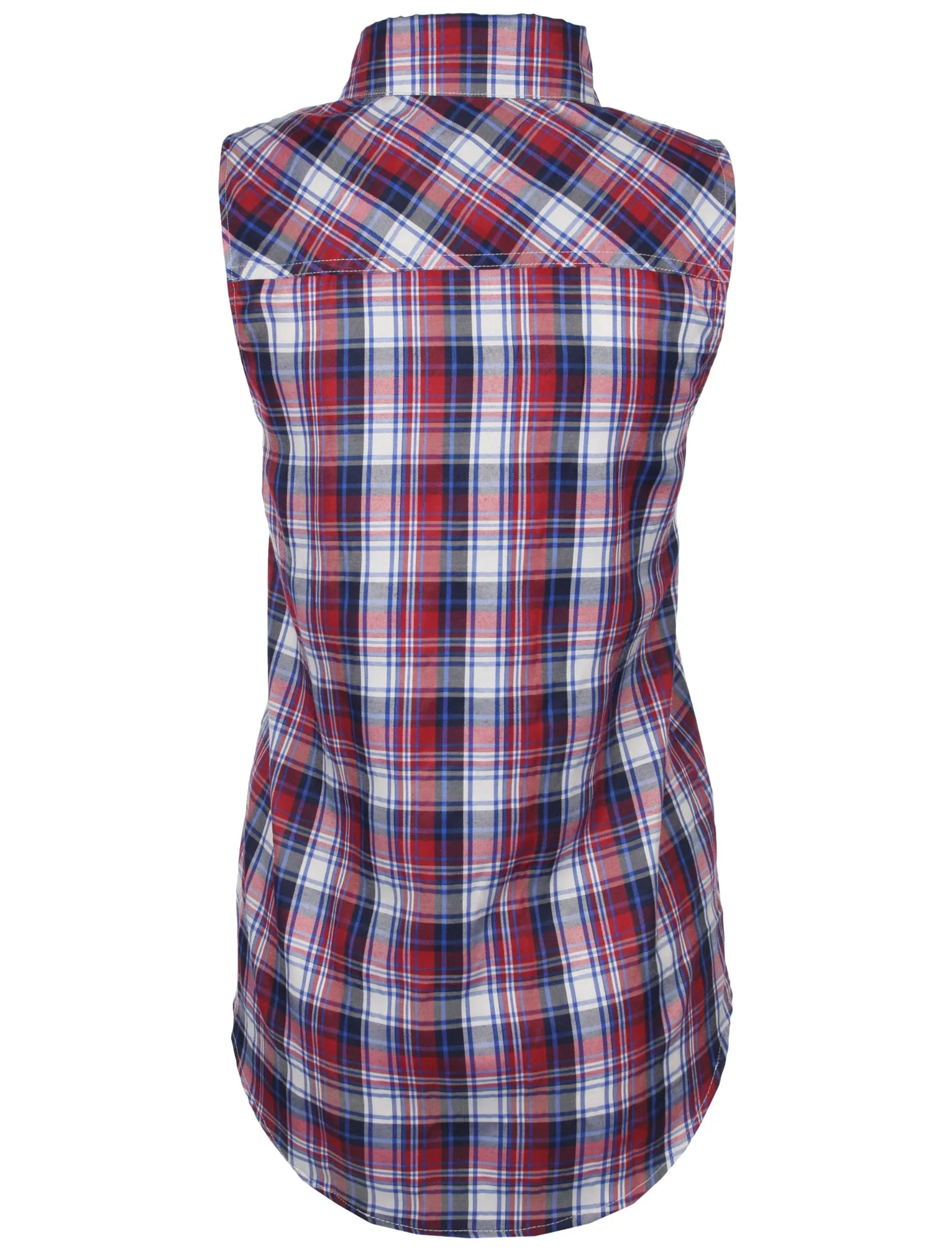 Abigail Checkered Sleeveless Shirt in Red - Tokyo Laundry