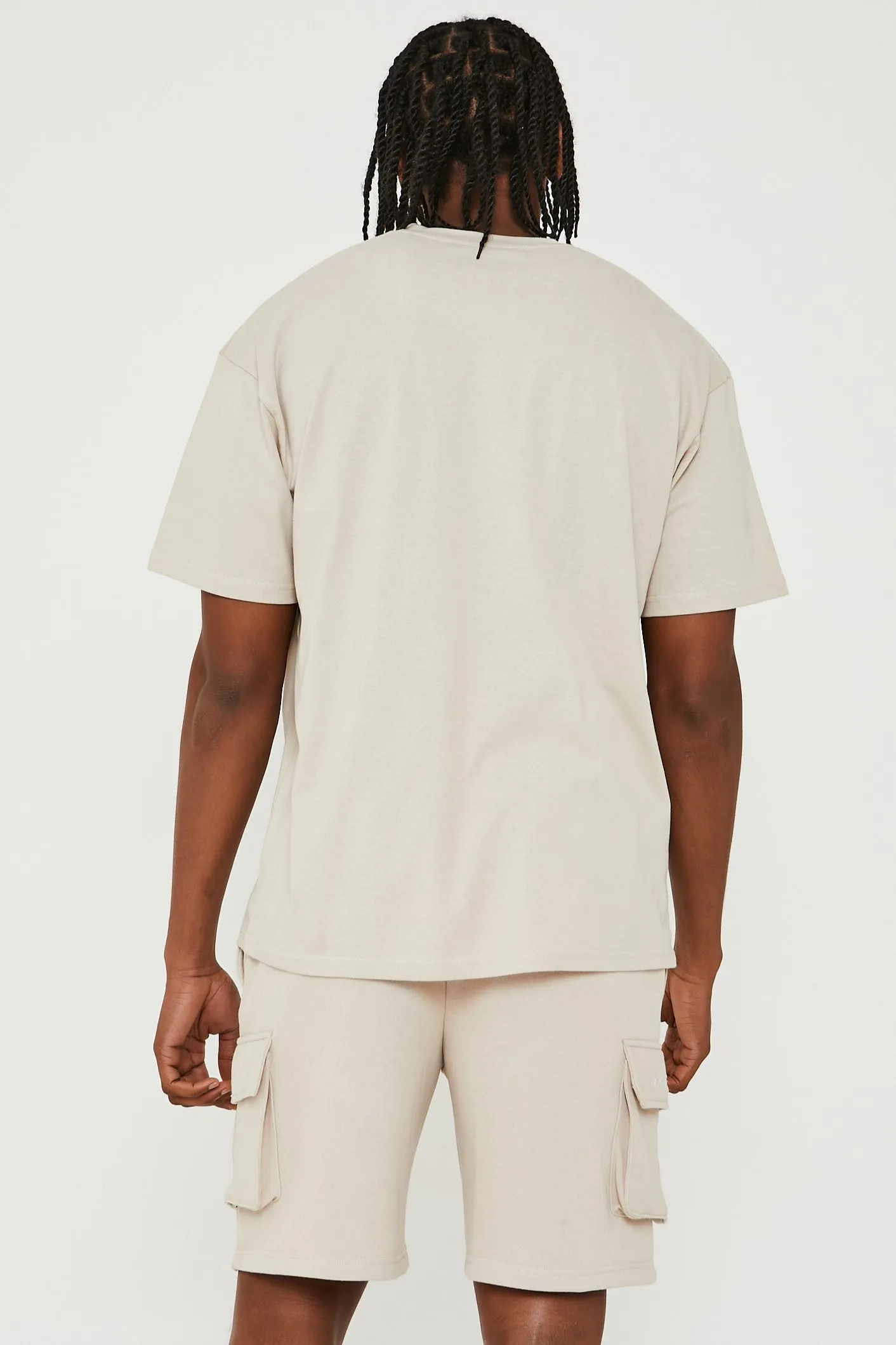 Acton T-Shirt & Cargo Short Set - Stone