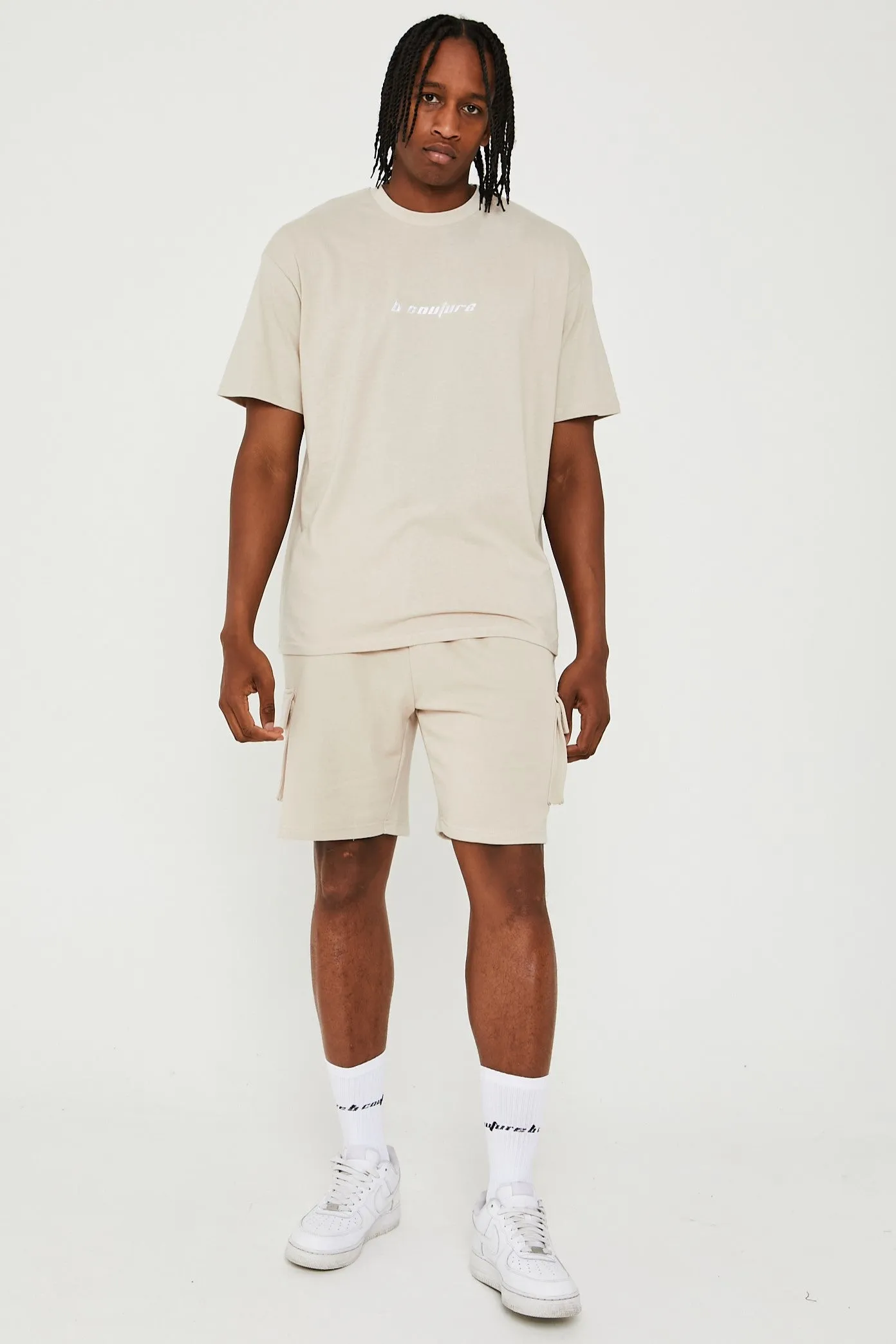 Acton T-Shirt & Cargo Short Set - Stone