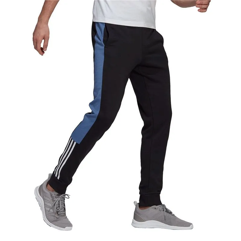 adidas Essentials Logo Colorblock Sweat Pants - Mens - Black/Crew Blue