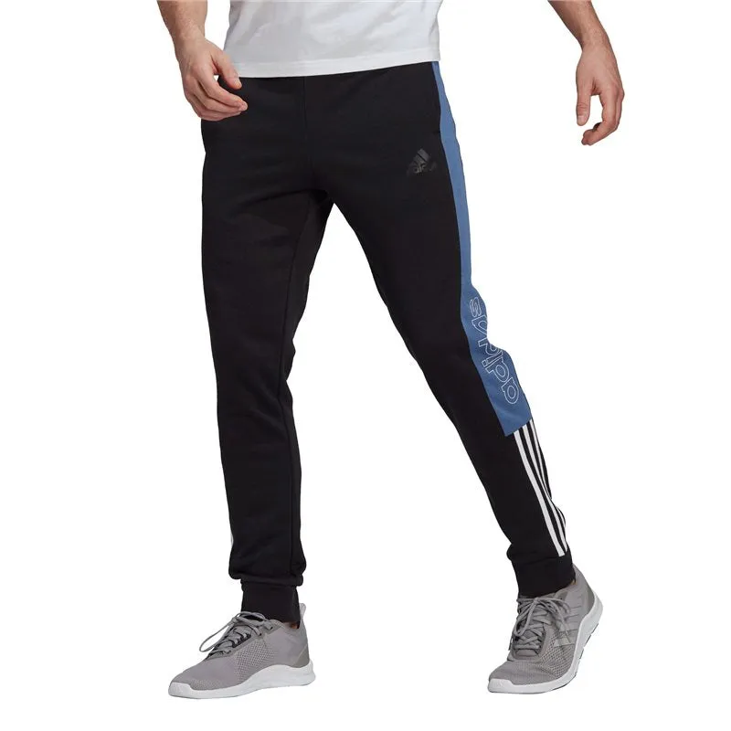 adidas Essentials Logo Colorblock Sweat Pants - Mens - Black/Crew Blue