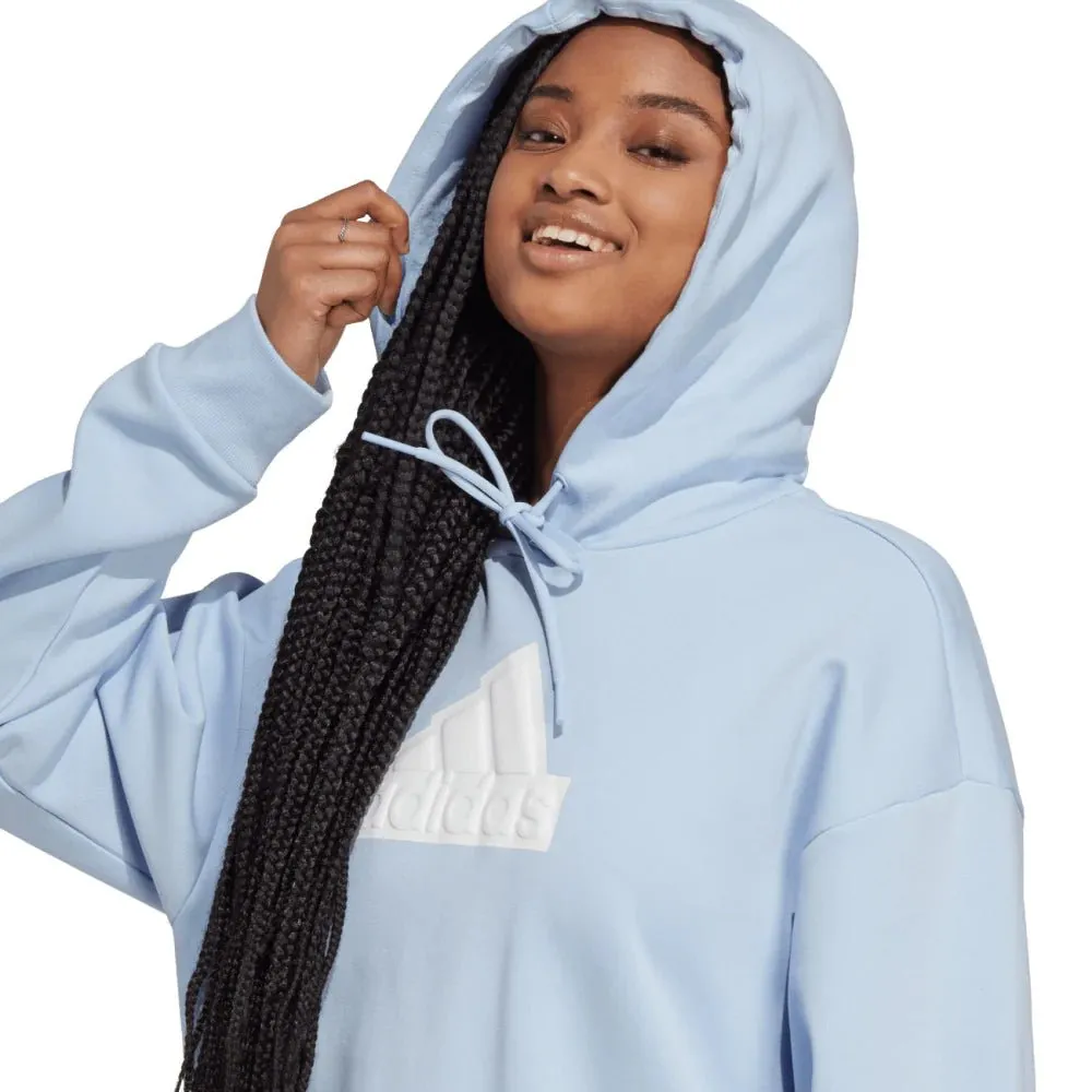 ADIDAS WOMEN'S BADGE OF SPORT BLUE HOODIE