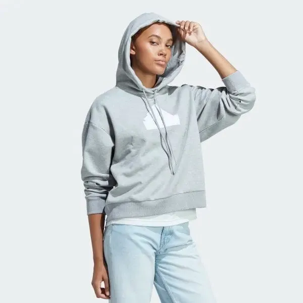 ADIDAS WOMEN'S BADGE OF SPORT GREY HOODIE