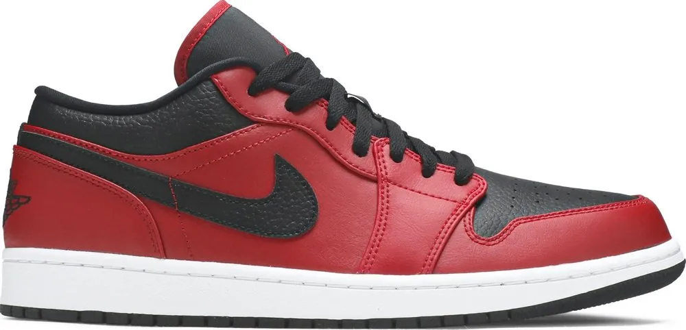 Air Jordan 1 Low 'Reverse Bred Pebbled Swoosh'