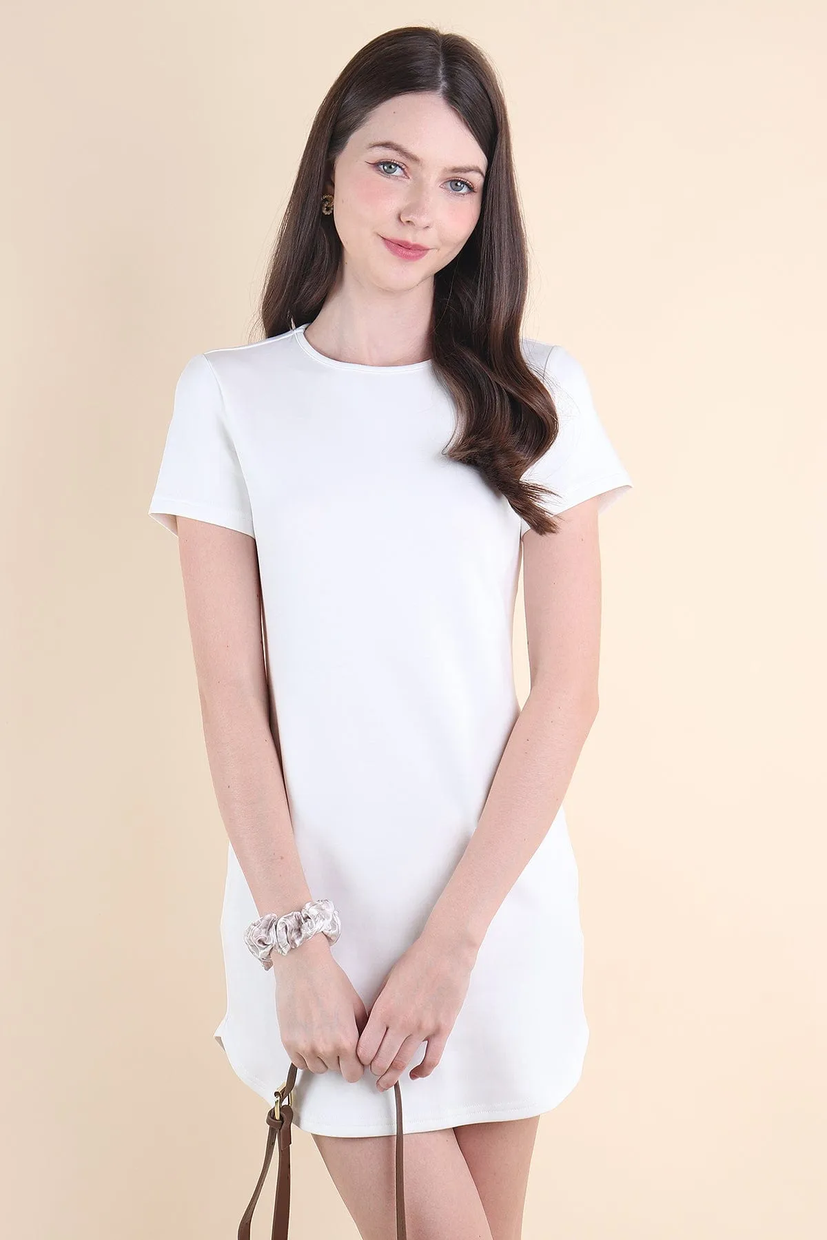 ALWAYS YOUR BABY TEE DRESS IN WHITE