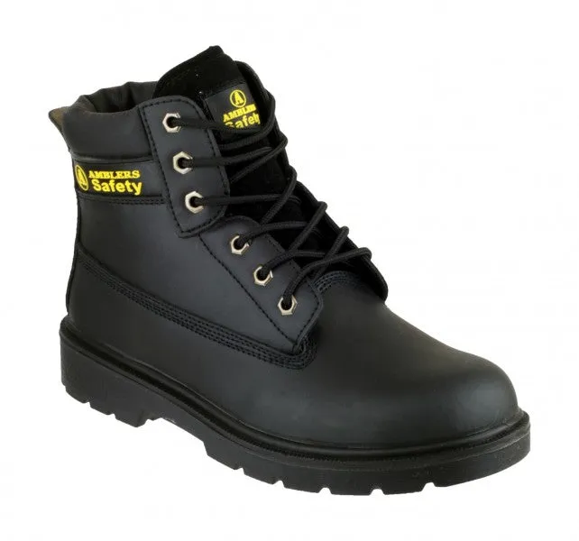 Ambler Lace Up Steel Toe Boot Black