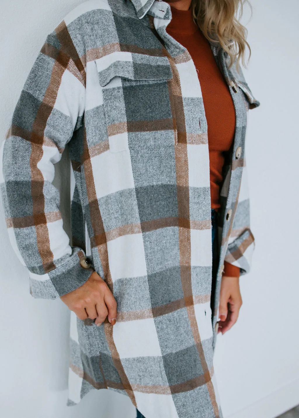 Anika Plaid Long Shacket