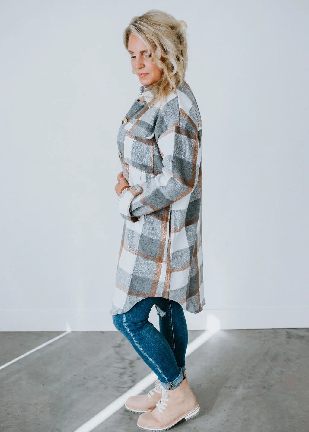 Anika Plaid Long Shacket