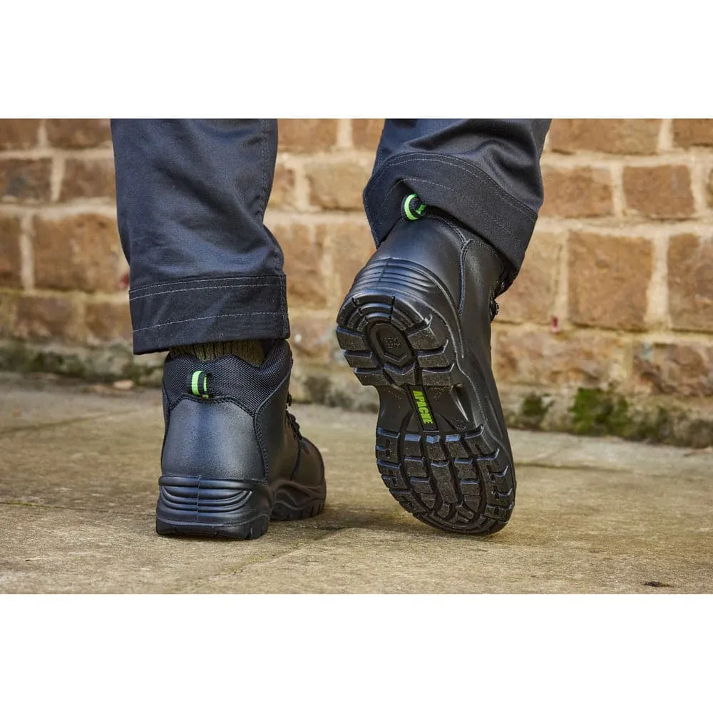 Apache Jupiter Black Mid-Cut Safety Work Boot