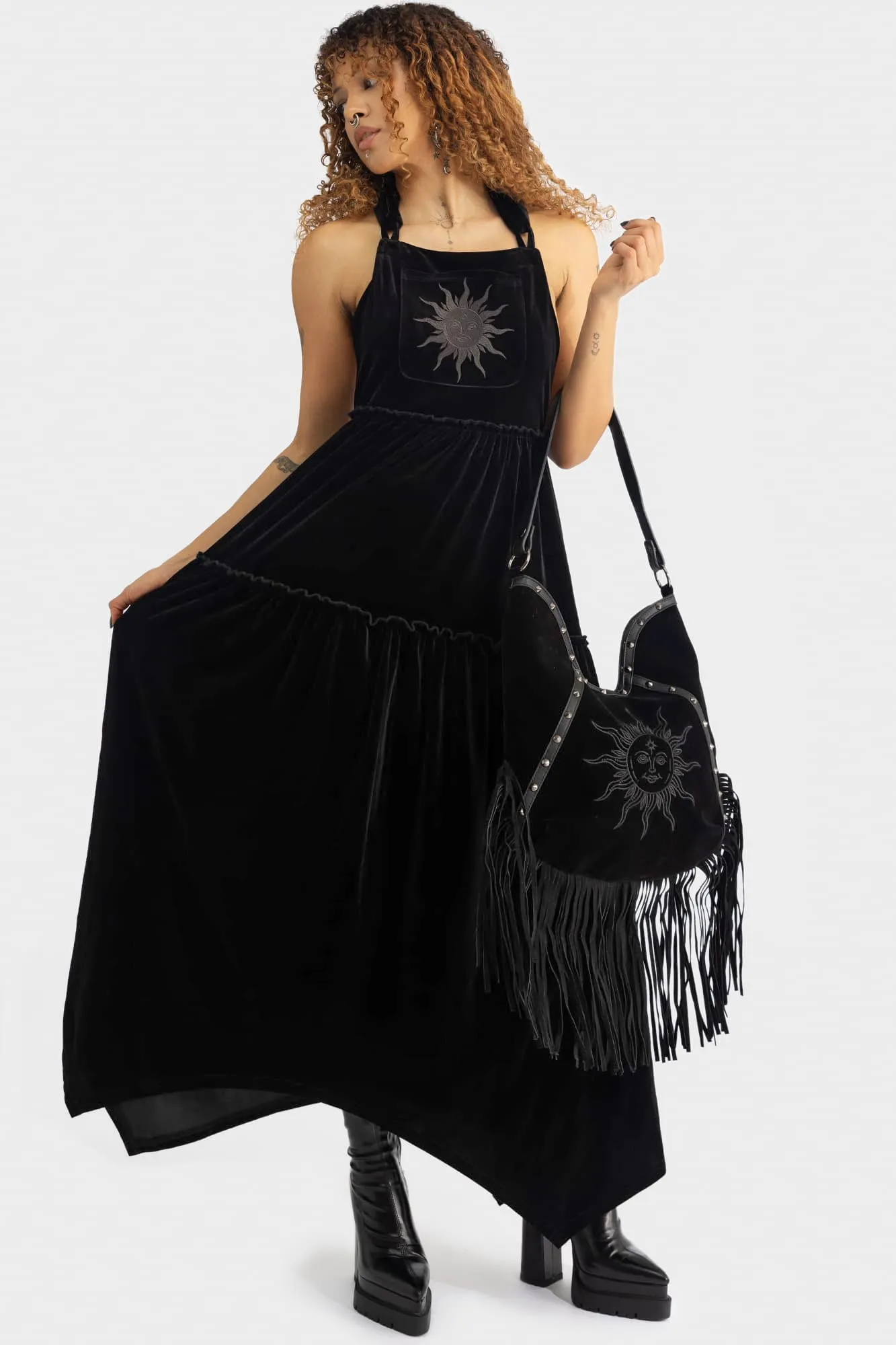 Ascended Maxi Pinafore Dress