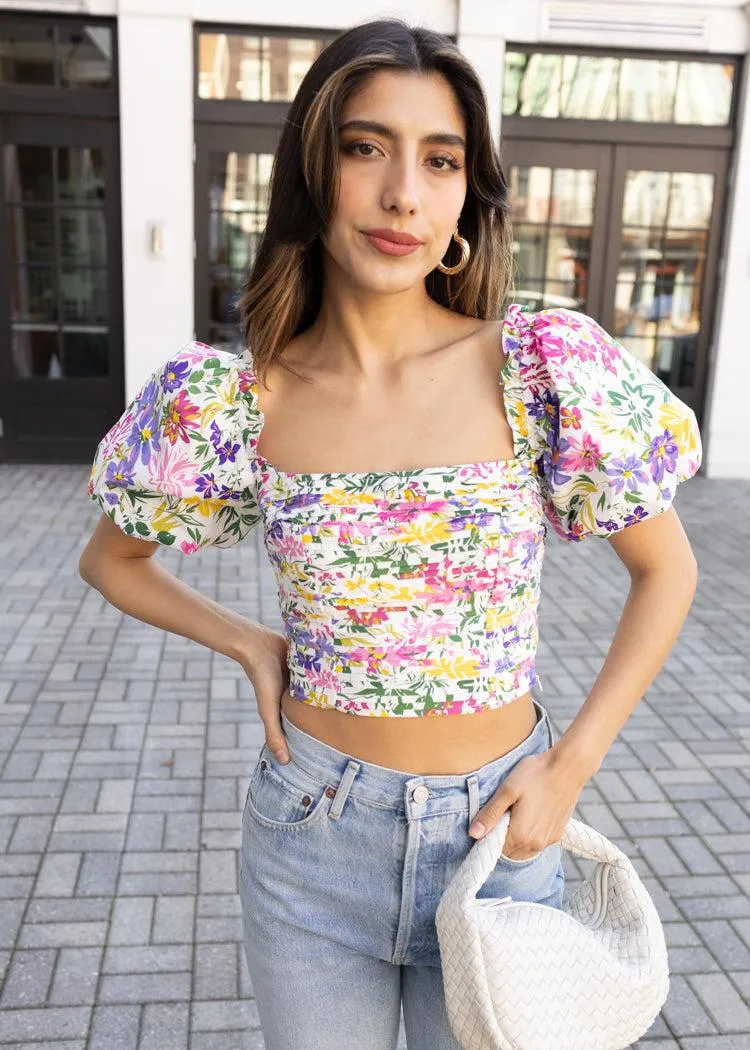 ASTR THE LABEL LIN CROP TOP