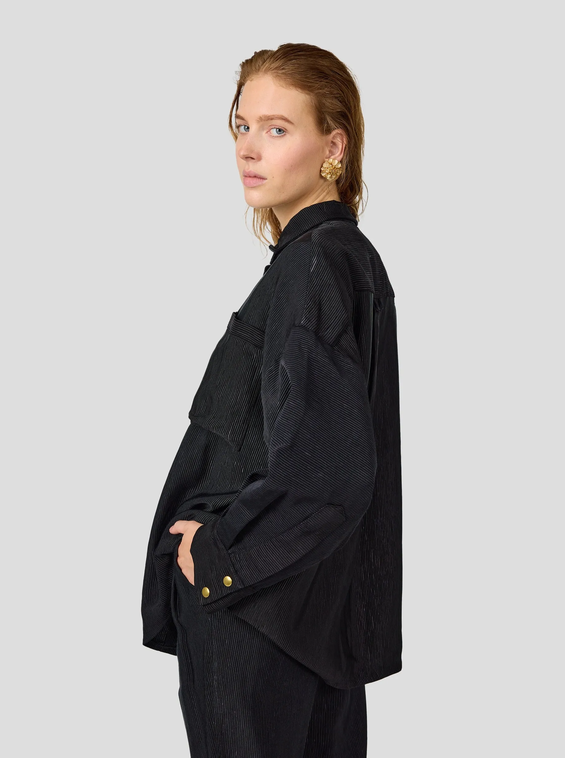 Astrée overshirt in coal Ottoman