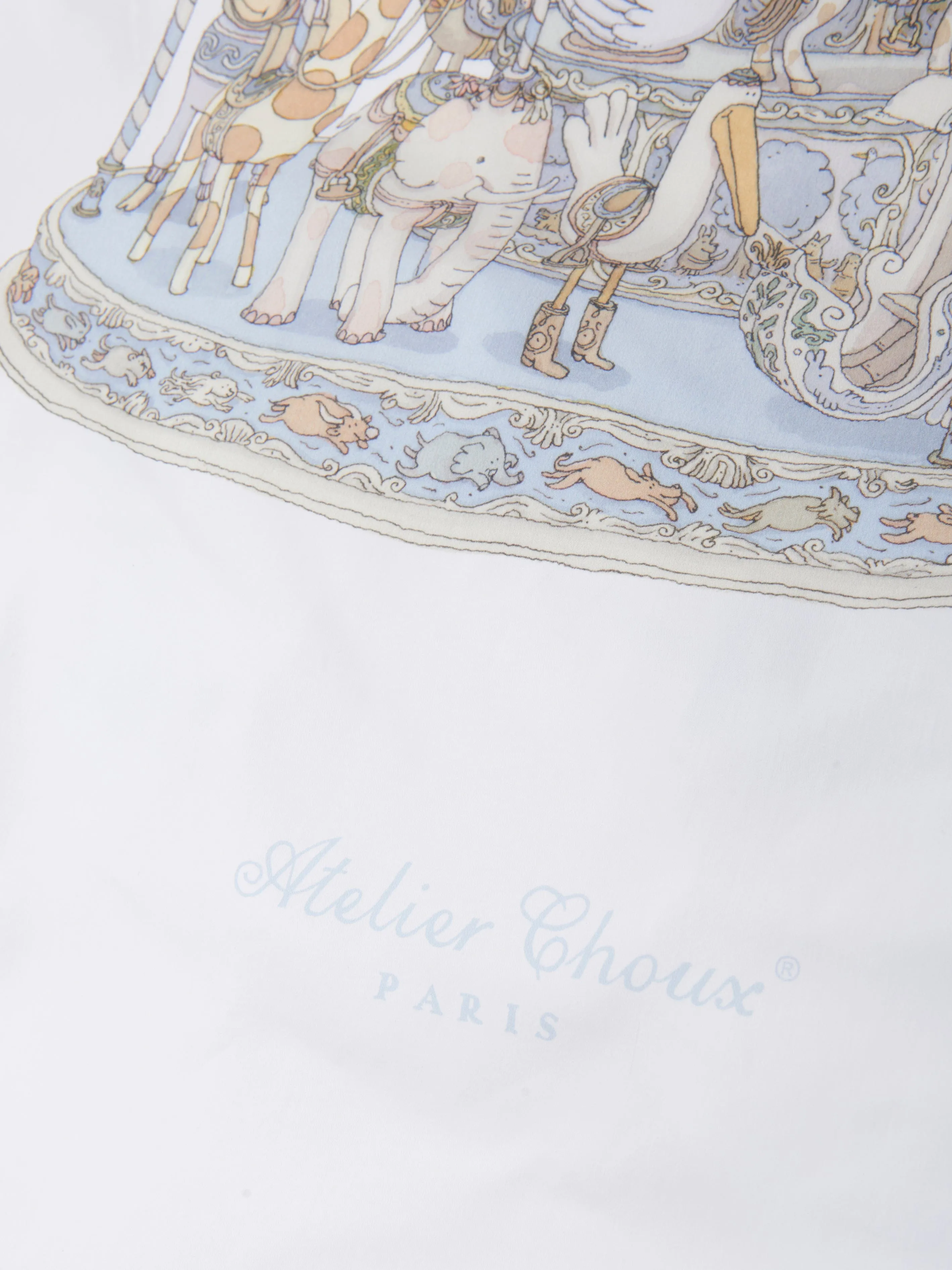 Atelier Choux Baby Boys Carousel Fitted Sheet in Blue (140cm)