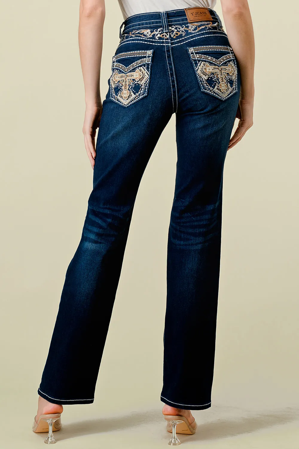 B-54 STRAIGHT EMBROIDERED & EMBELLISHED WOMEN'S JEANS