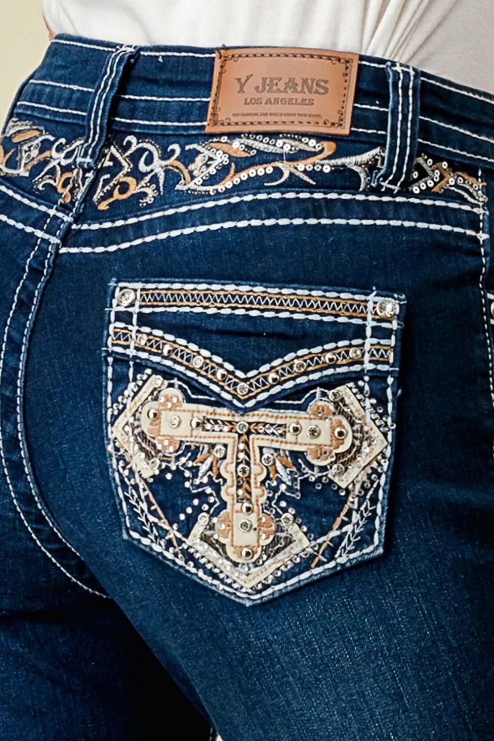 B-54 STRAIGHT EMBROIDERED & EMBELLISHED WOMEN'S JEANS