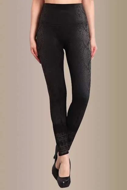 B4292C High Waist Full Length Snake Skin Leggings