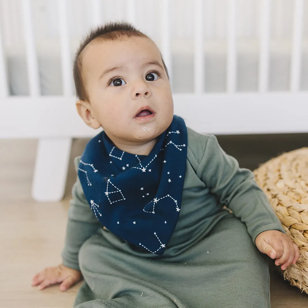 Bandana Bib Set, Merino Wool & Organic Cotton, Set of 2, Night Sky™