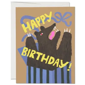 Bear Surprise Birthday Greetings Card by Red Cap Cards