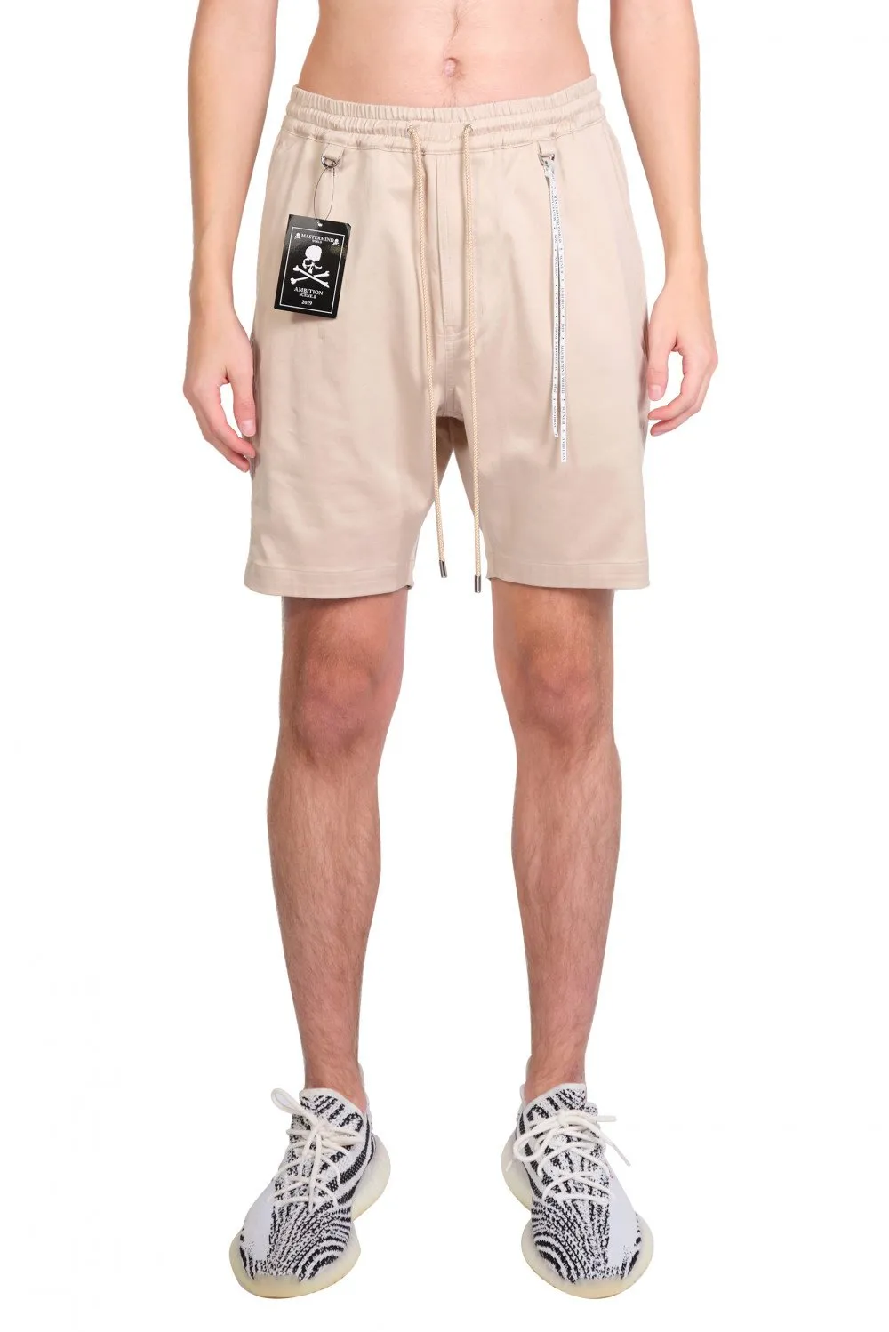 Beige Logo Chino Shorts