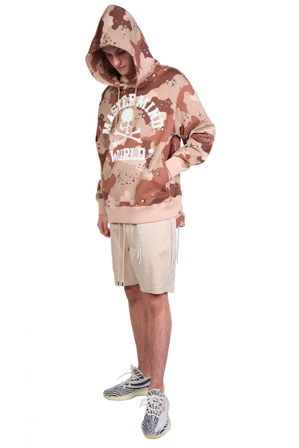 Beige Logo Chino Shorts