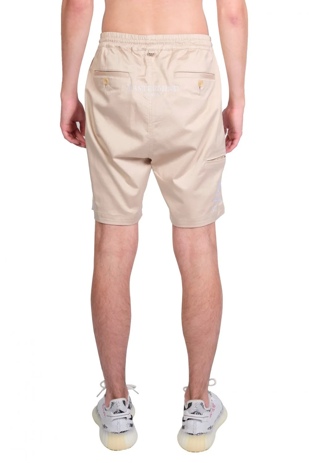 Beige Logo Chino Shorts