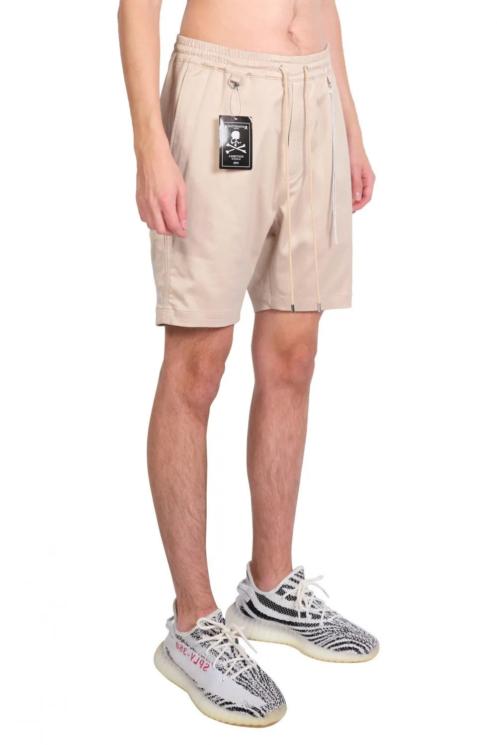 Beige Logo Chino Shorts