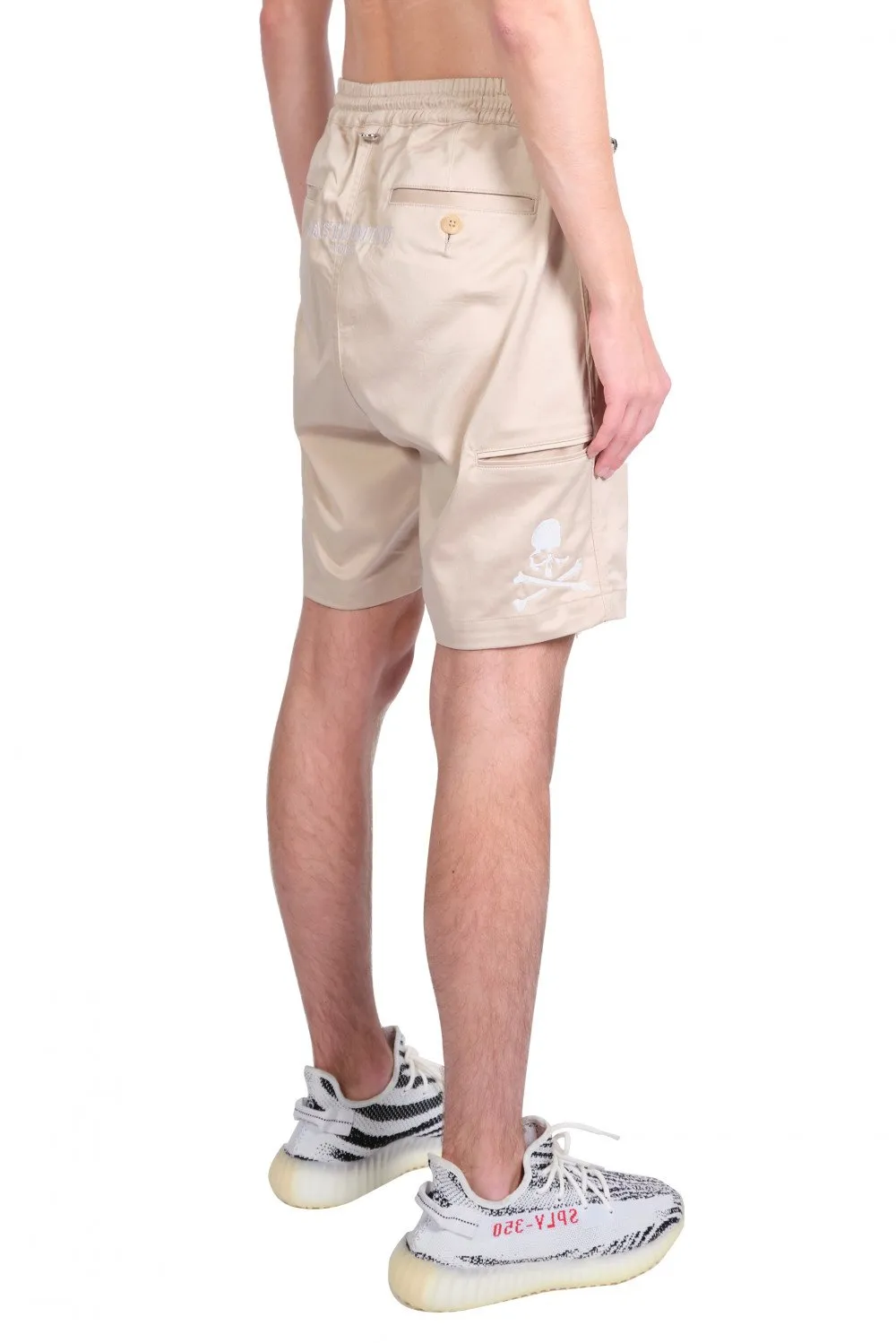 Beige Logo Chino Shorts