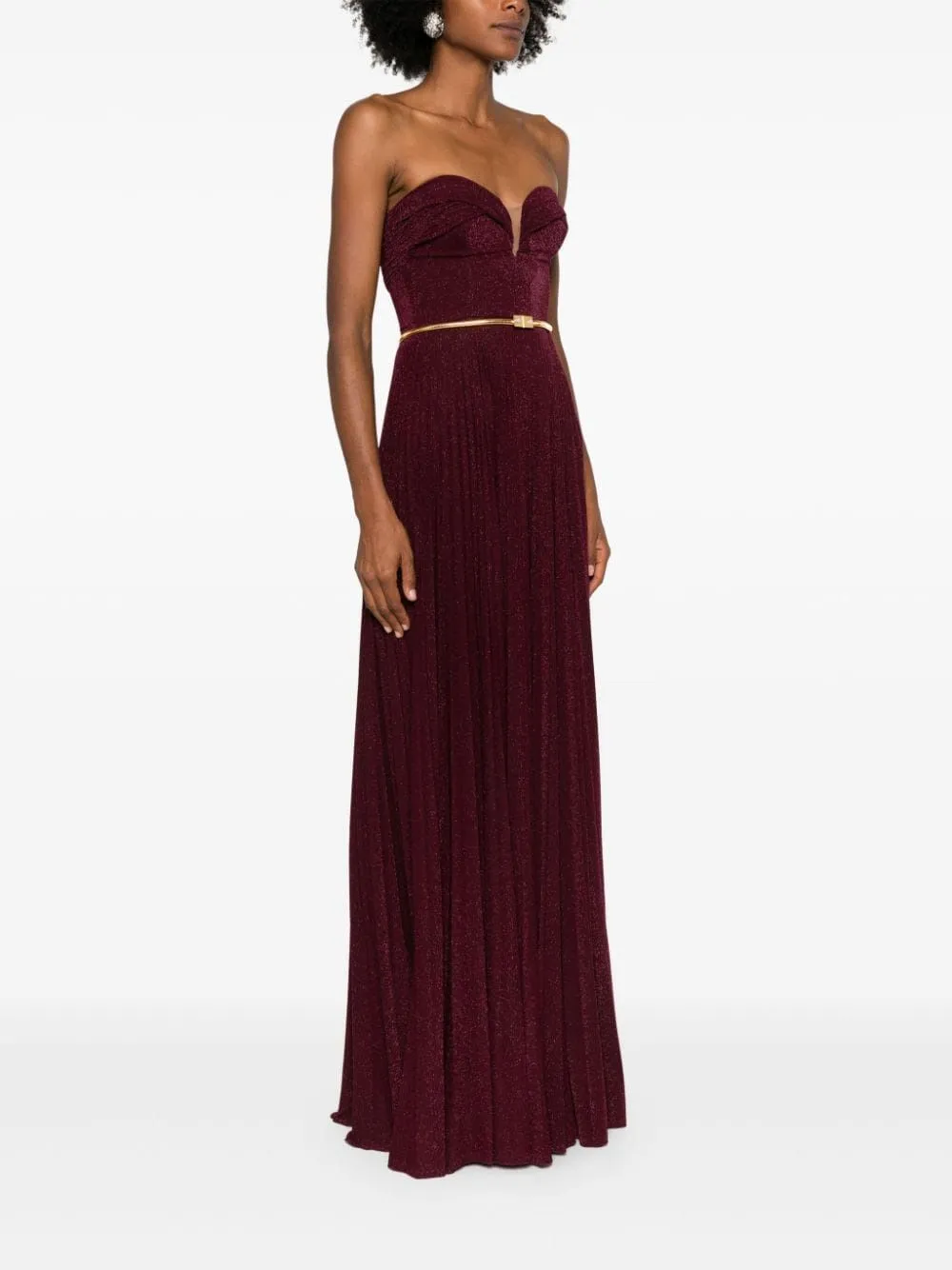 BELTED LUREX MAXI DRESS