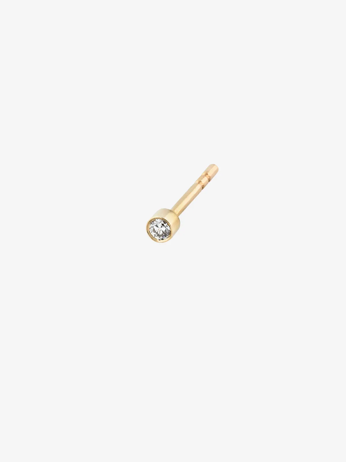 Bezel 0.03 14K Gold, Whitegold or Rosegold Stud w. Diamond