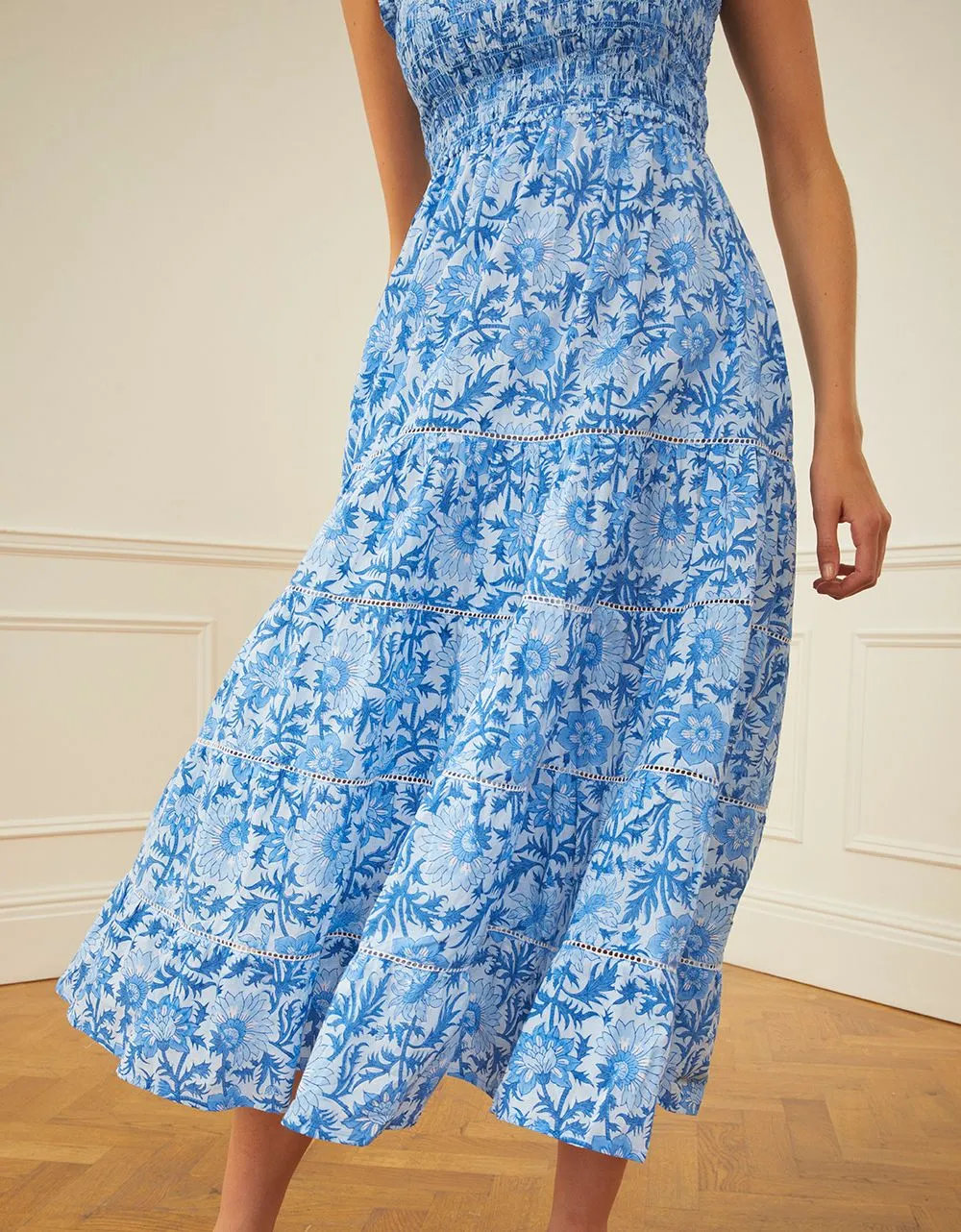 Block Print Jessica Dress in Azure