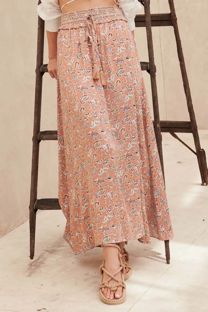 Bohemian Heart Paisley-Print Maxi Skirt