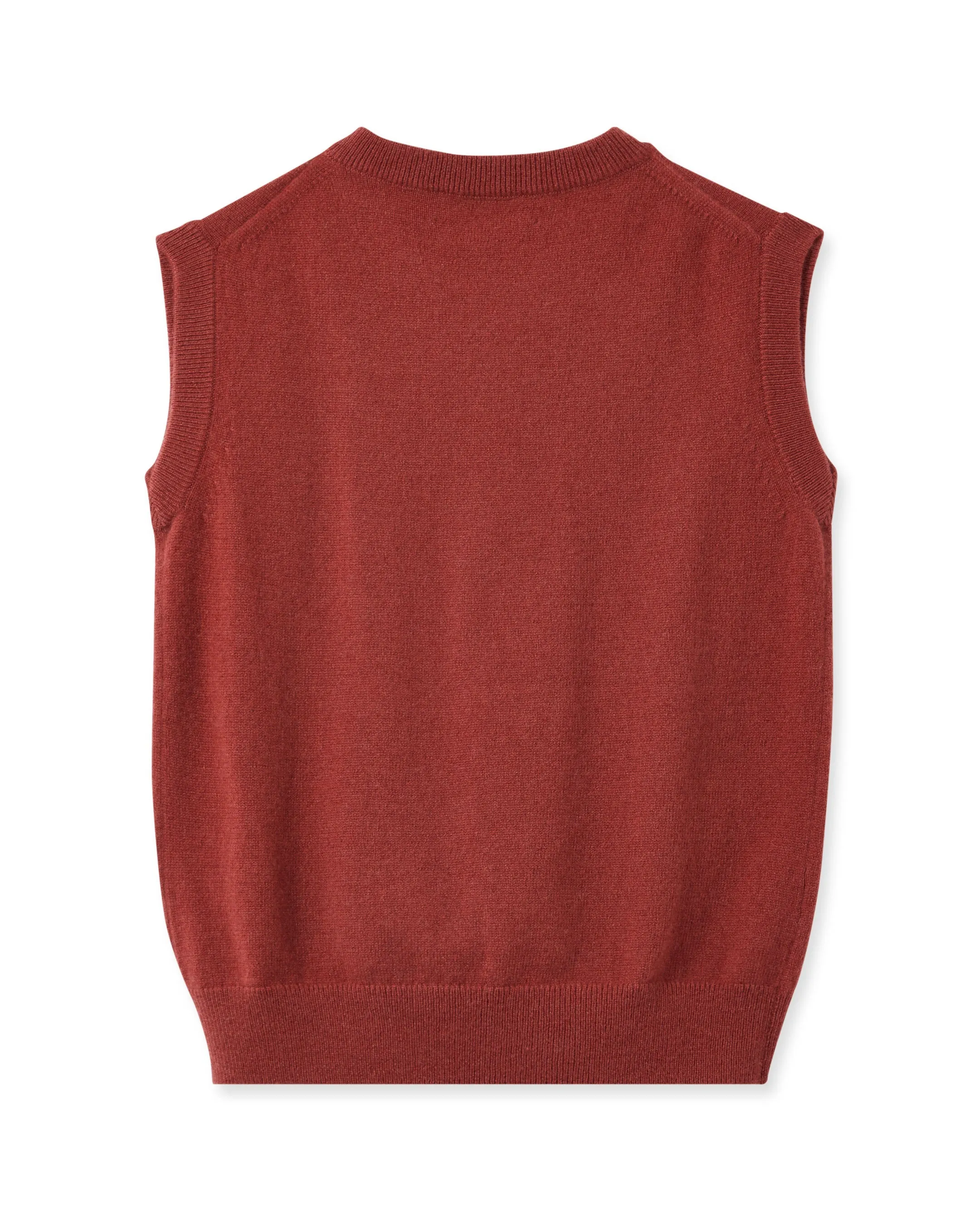 Boys Cashmere Slipover Brick Red