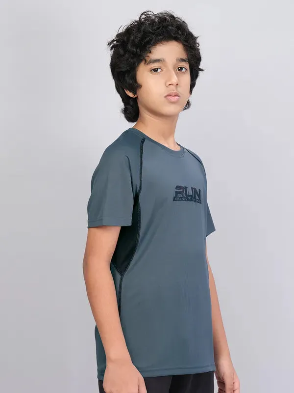 Boys Printed Slim Fit Crew Neck T-shirt with TECHNO COOL 