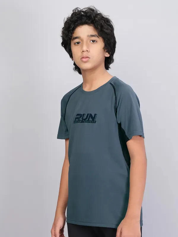 Boys Printed Slim Fit Crew Neck T-shirt with TECHNO COOL 