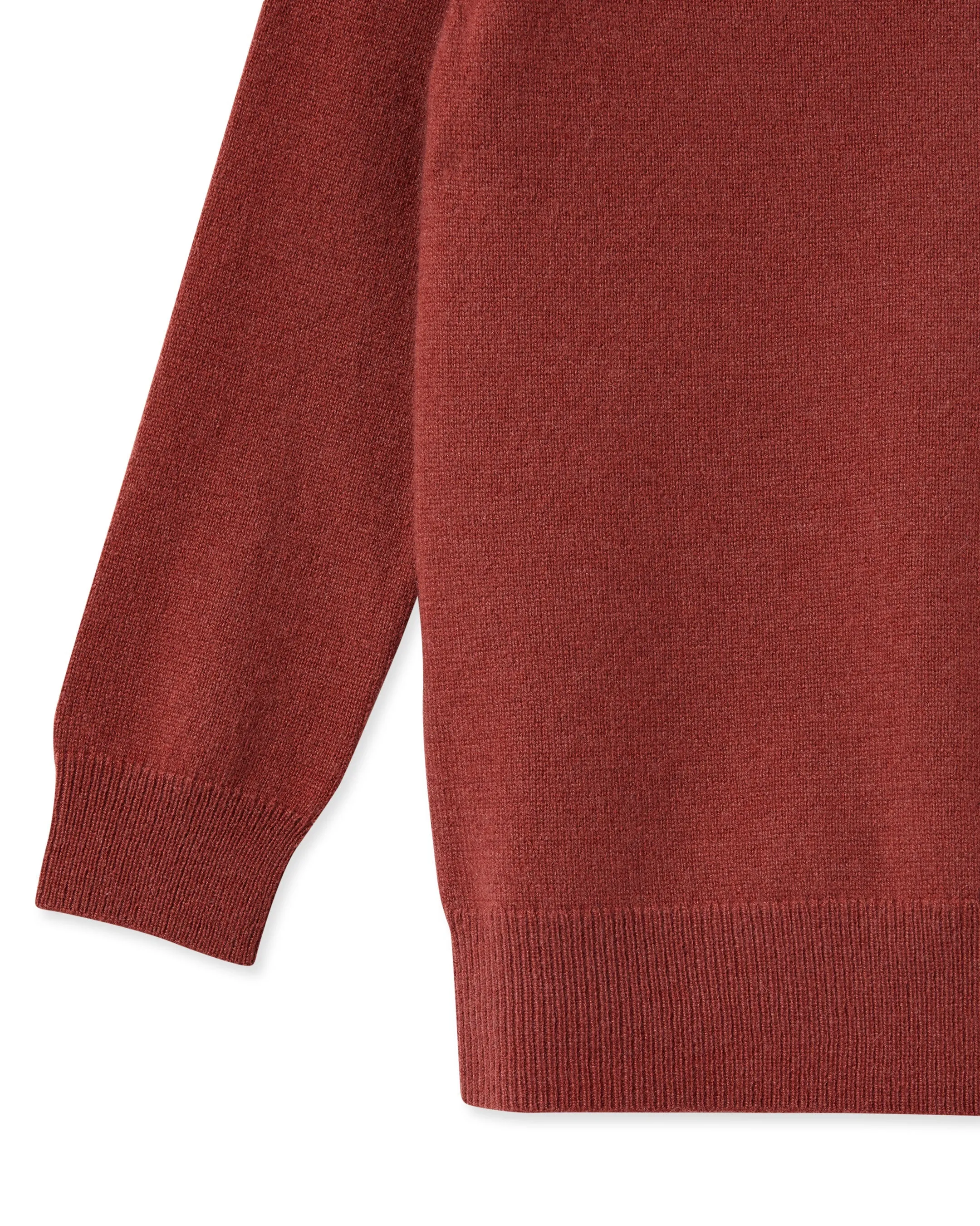 Boys Round Neck Cashmere Jumper Brick Red