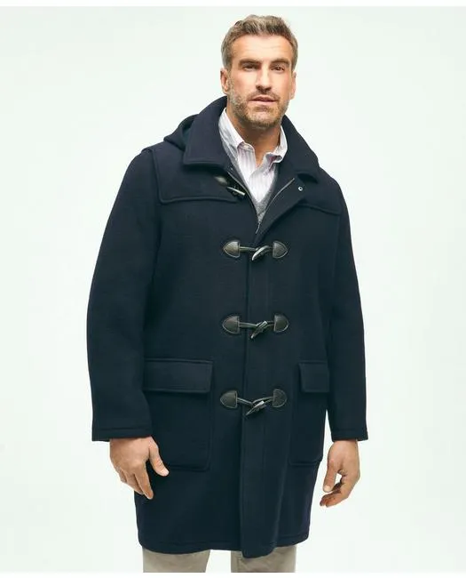 Brooks Brothers Men's Big & Tall Classic Wool Duffle Coat Navy