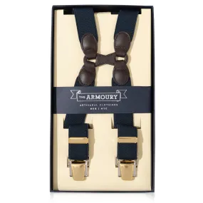 Brown Leather/Gold Clip Braces