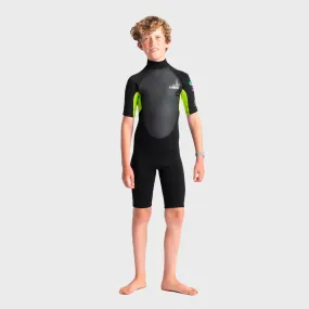 C-Skins Element 3/2 Junior Shortie Wetsuit - Black/Lime Multi