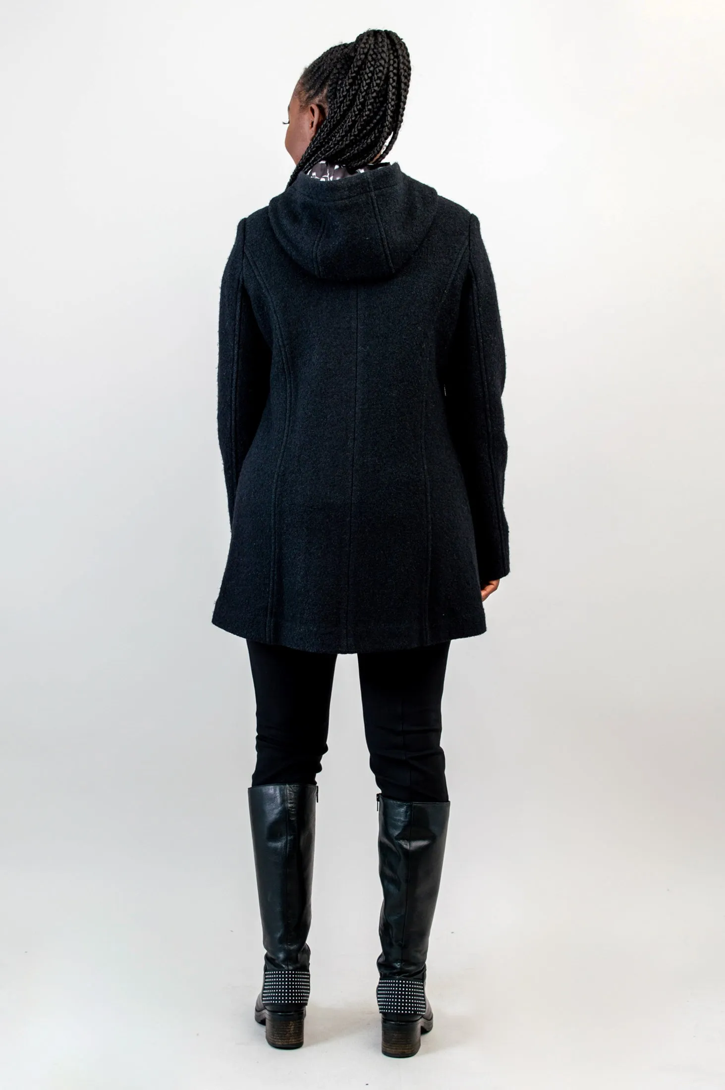 Catania Coat, Black, Boiled Wool