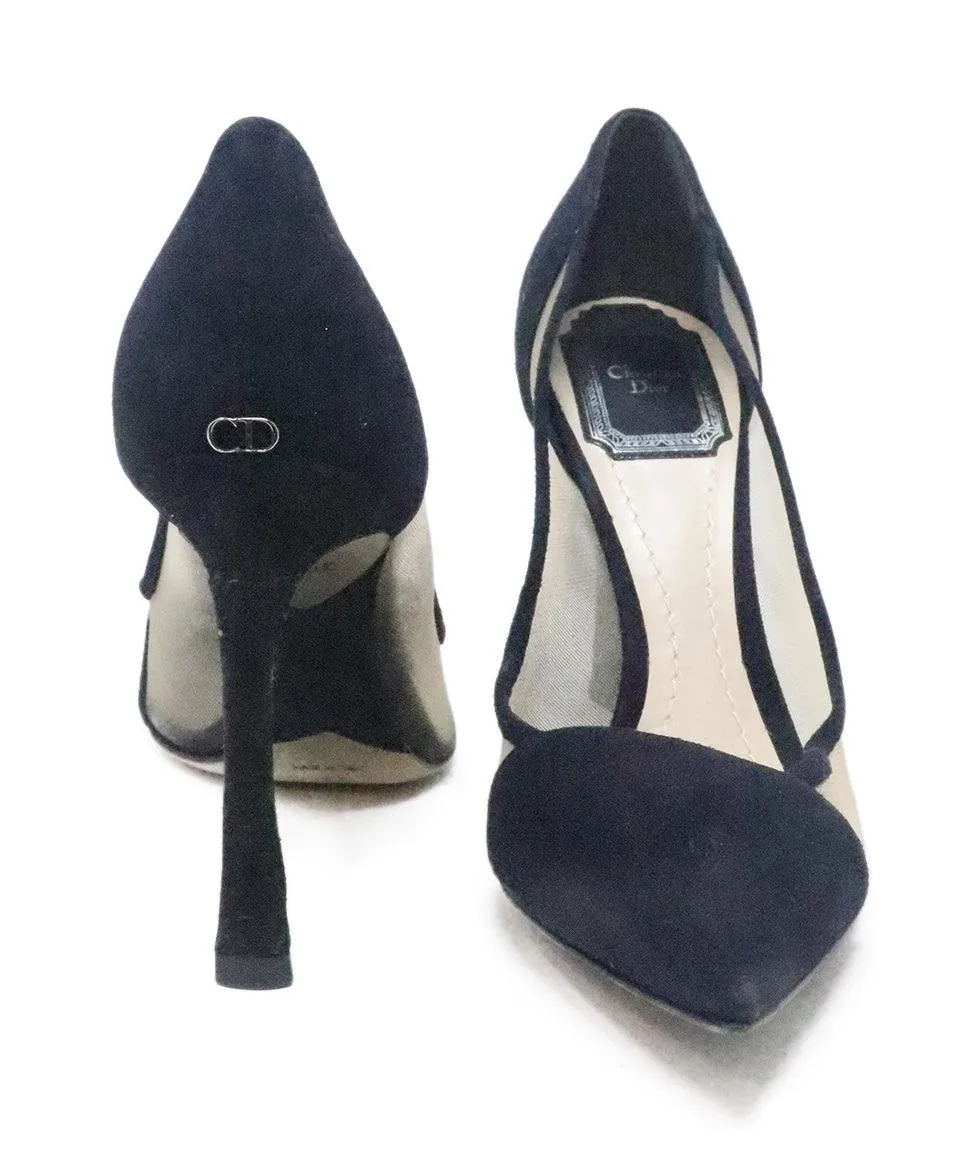 Christian Dior Blue Navy Suede & Mesh Heels sz 7