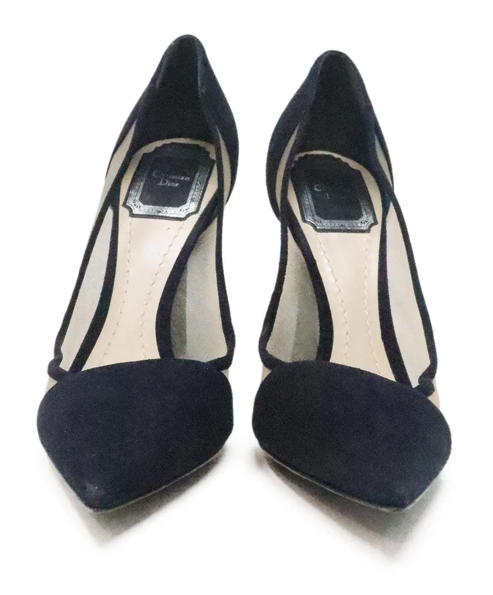 Christian Dior Blue Navy Suede & Mesh Heels sz 7