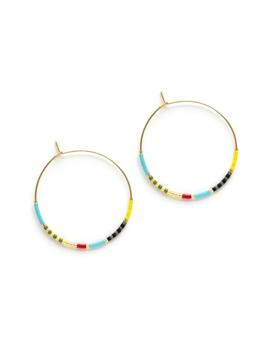 Colorful Beaded Hoop Earrings by Amano Studio