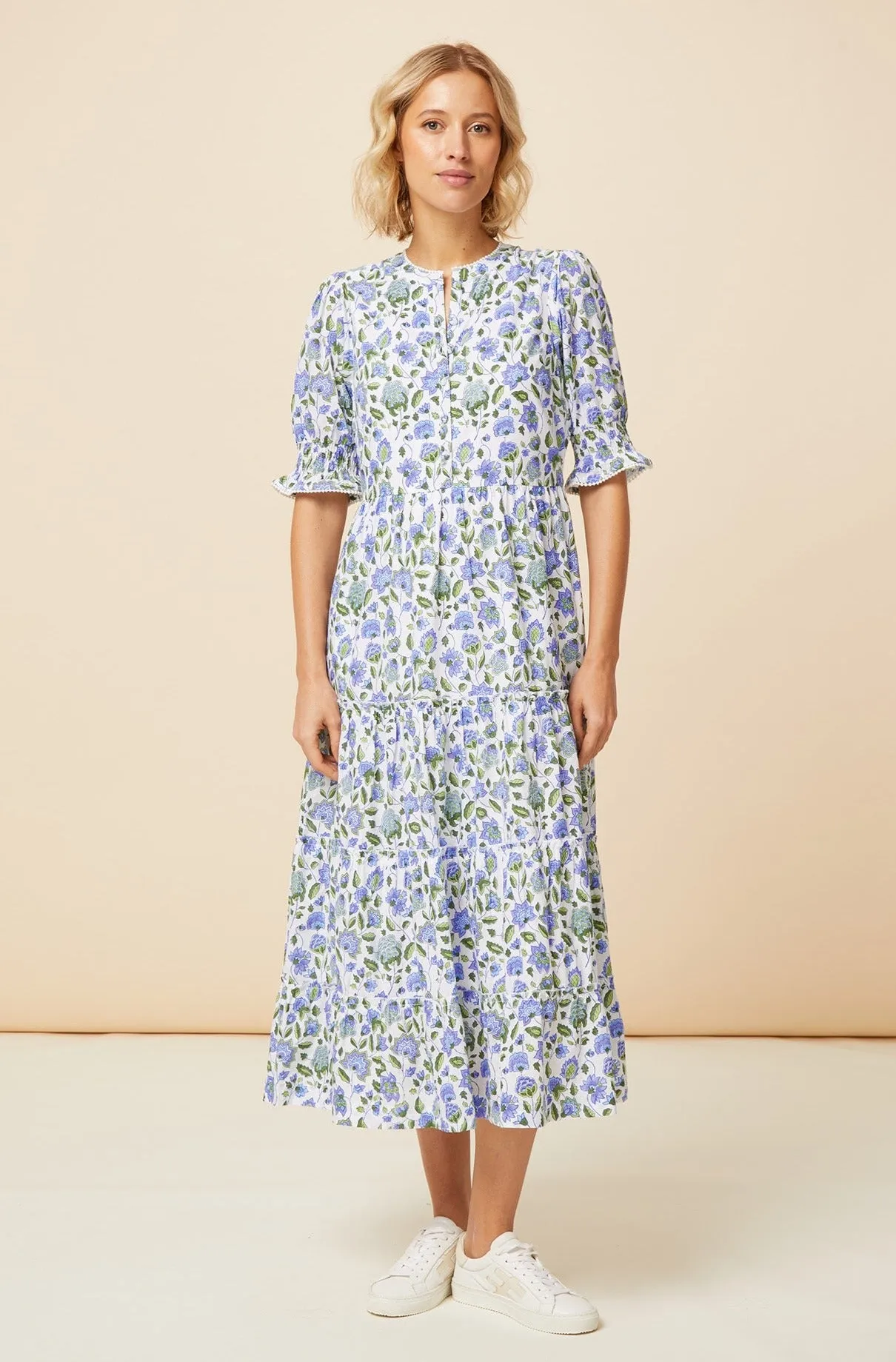 Cordelia Block Print Dress | Blue/Green