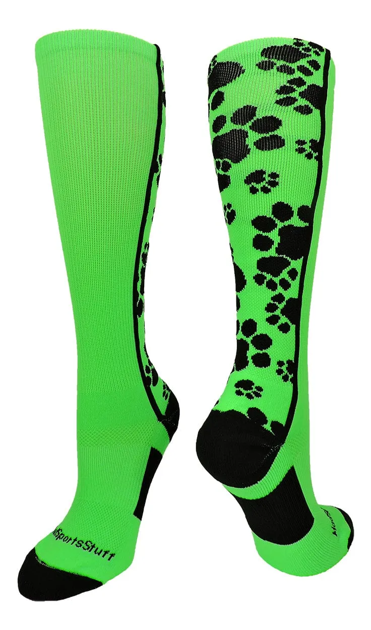 Crazy Socks with Paws Over the Calf (multiple colors)