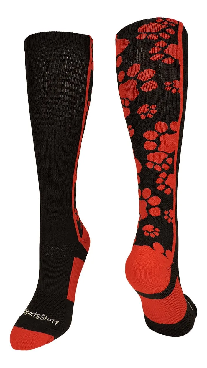 Crazy Socks with Paws Over the Calf (multiple colors)